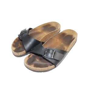 🔴 LAST CHANCE 🔴 Bikenstock Black Madrid Cork Food-bed Sandals